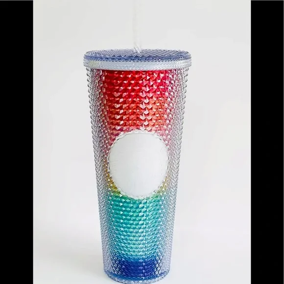 Starbucks Rainbow Pride Studded Cup Ombre Cold Tumbler Venti 24oz USA New 2020 - Picture 4 of 10